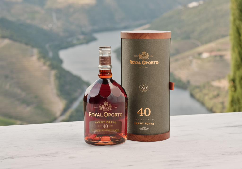 Royal Oporto 40 Year Old TawnyPort bottle and giftpack product